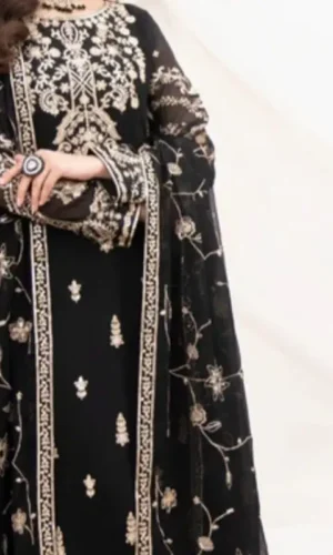 Home umbrella cut open abaya with pleated back detailing